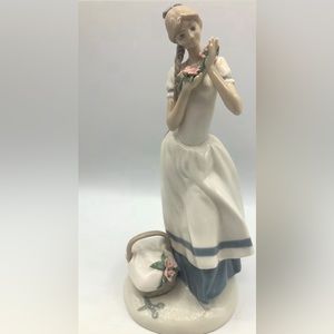 Lladro designed, Cecelia the Carnation Maiden- Franklin Mint